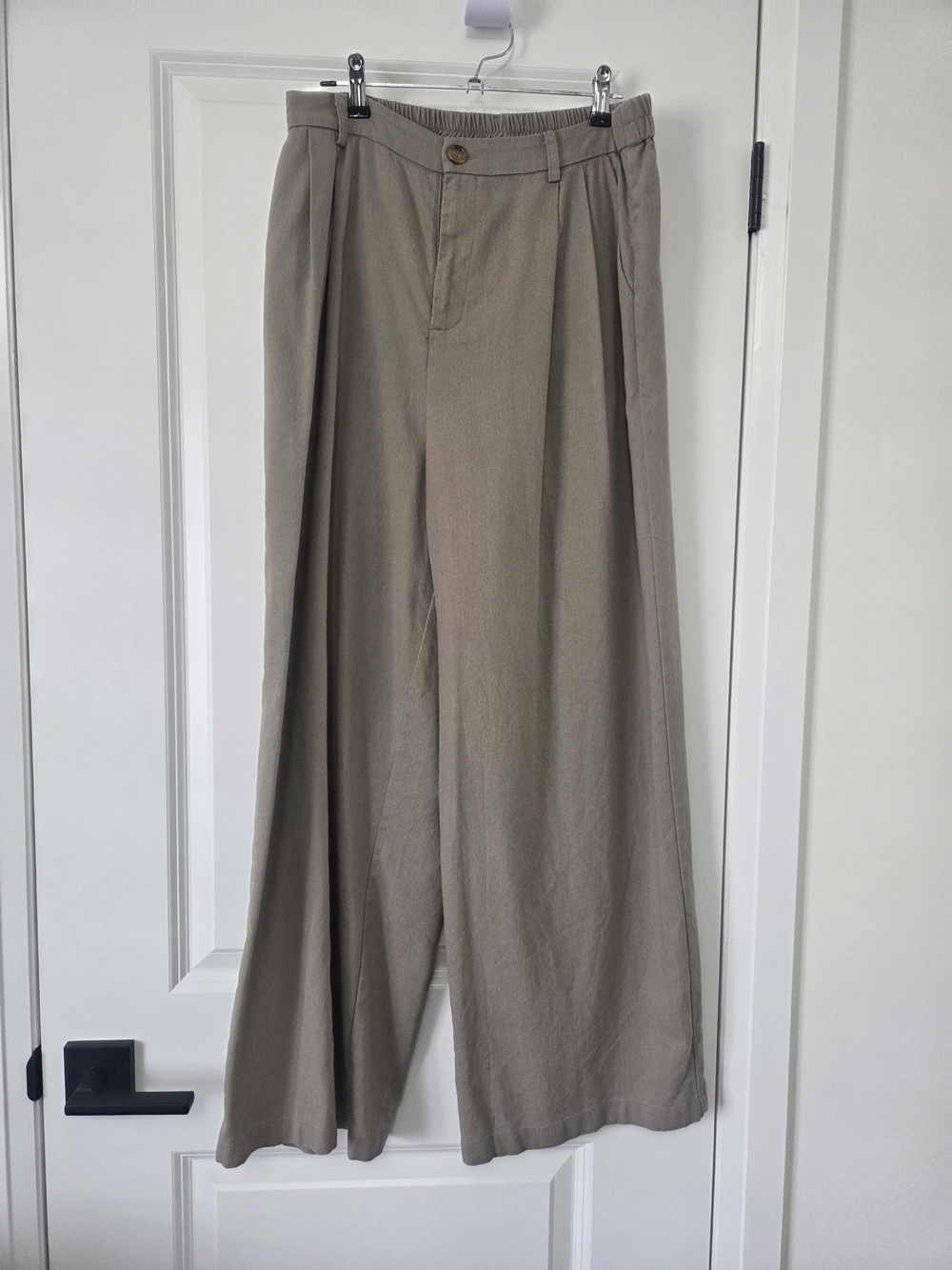 Grace Karin Wide-Leg Pleated Pants - Taupe